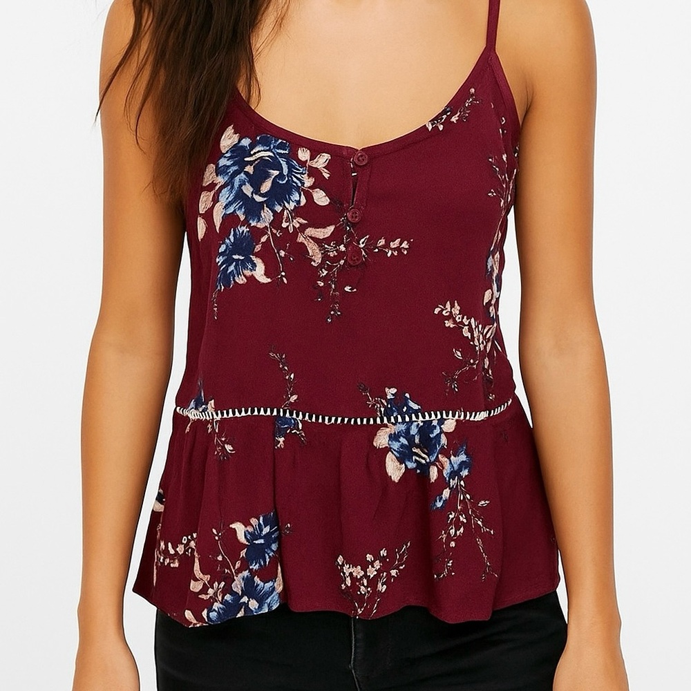 Don’t Ask Why AEO  Purple Floral Camisole Top New
